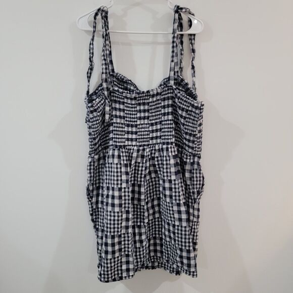 Old Navy Womens Mini Dress Size 3X Patchwork Madras Plaid Sundress Smocked - Picture 3 of 7
